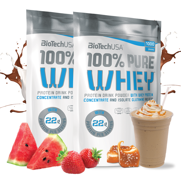 BioTechUSA 100% Pure Whey - Proteinpulver (2x1 kg) - Musclehouse.dk