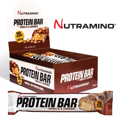 Nutramino Proteinbar Crispy Vanilla & Caramel (12x64g) - Musclehouse.dk