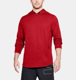 Under Armour Tech Terry Popover Hoodie - Red Pierce - Musclehouse.dk