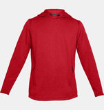 Under Armour Tech Terry Popover Hoodie - Red Pierce - Musclehouse.dk